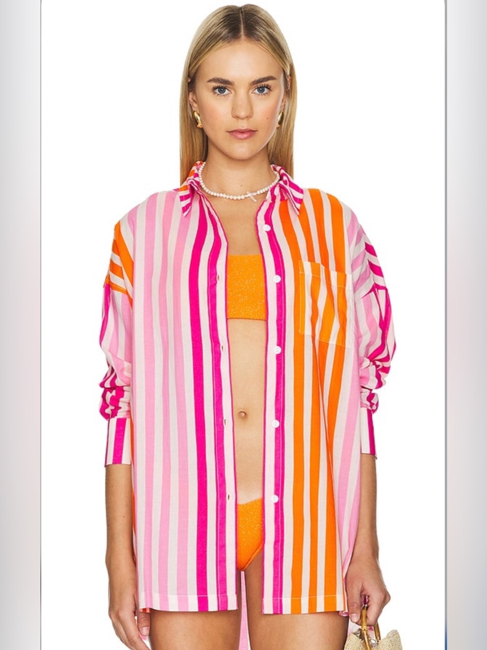 Beach Riot Alexa Top in Sunset Stripes - size L/XL
